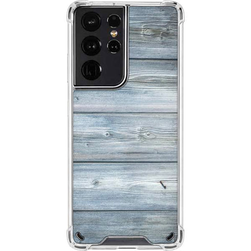 Weathered Blue Wood Galaxy S21 Ultra 5G Clear Case